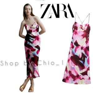 Zara LINGERIE STYLE PRINT DRESS bloggers Favorite